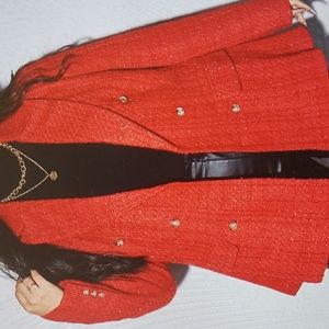 Plus Solid Double Breasted Flap Overcoat